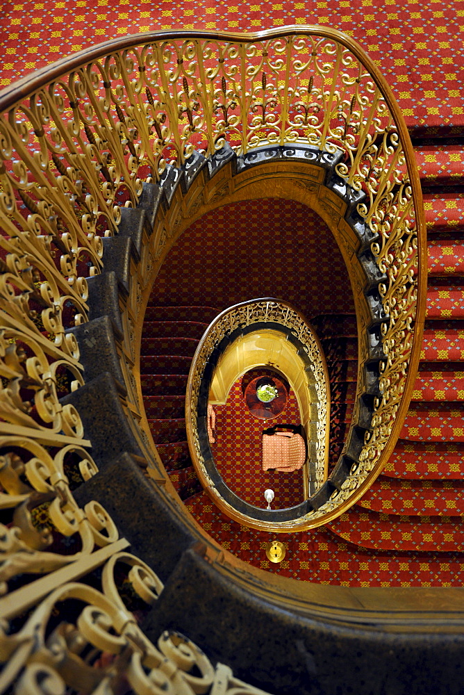 Staircase, luxury hotel Fairmont Olympic Hotel, Seattle, Washington, United States of America, USA