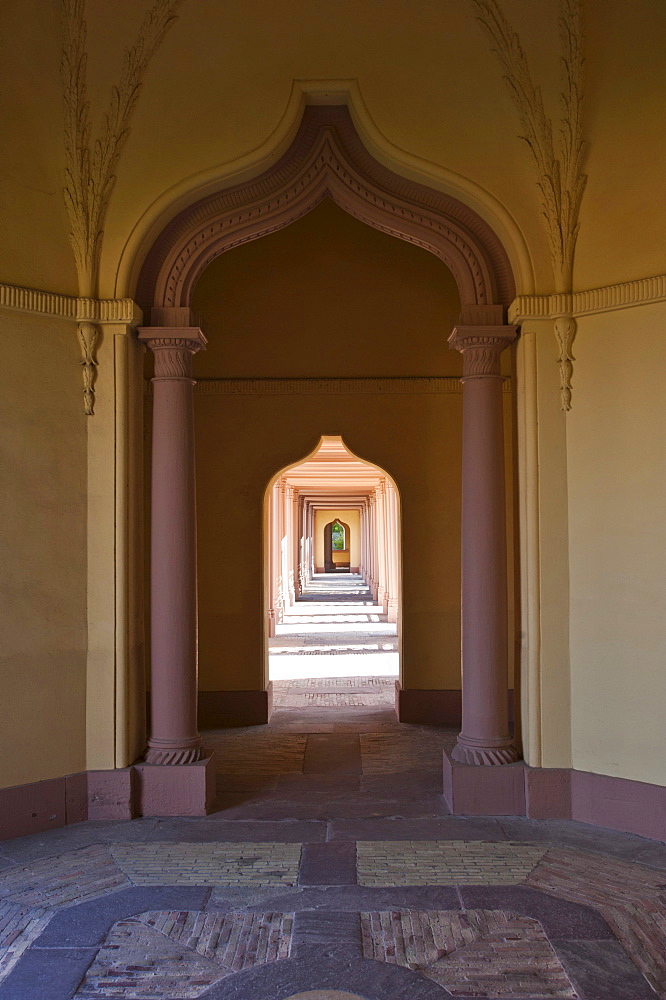 Rote Moschee mosque, Schwetzingen Castle, castle garden, Schwetzingen, Electoral Palatinate, Baden-Wuerttemberg, Germany, Europe