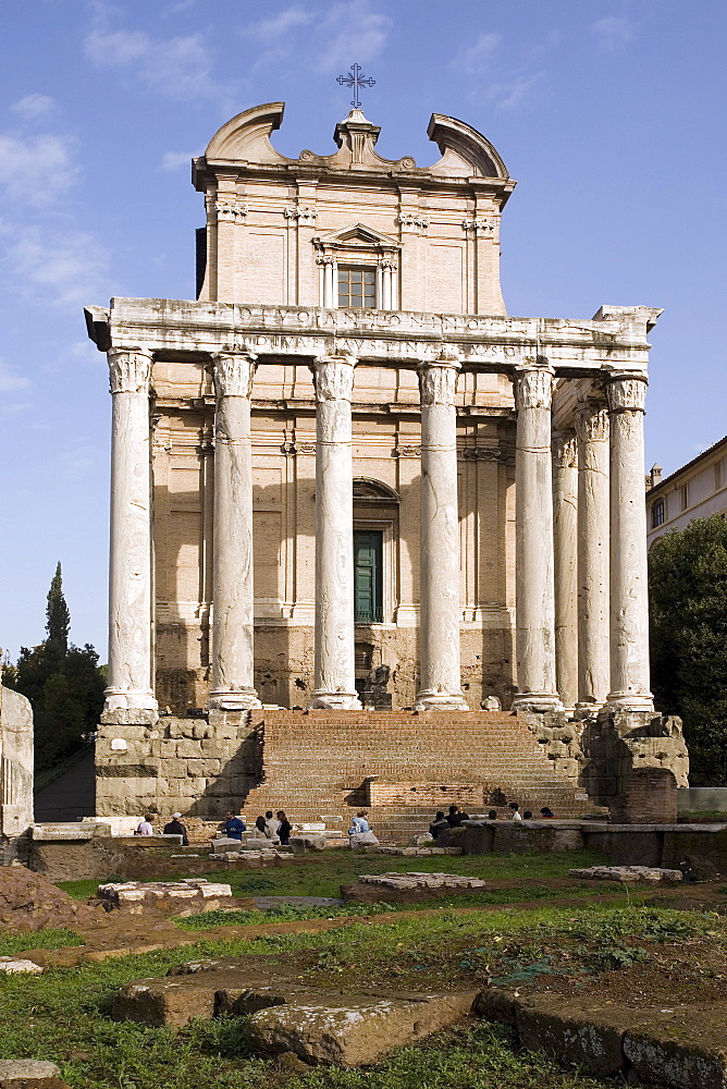 The Roman Forum, Temple of Antonius and Faustina, Rome, Lazio, Italy, Europe