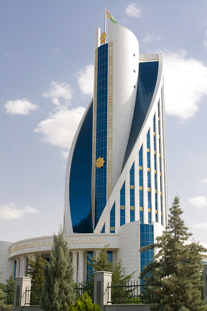 Modern building in Ashgabat, Turkmenistan, Central Asia