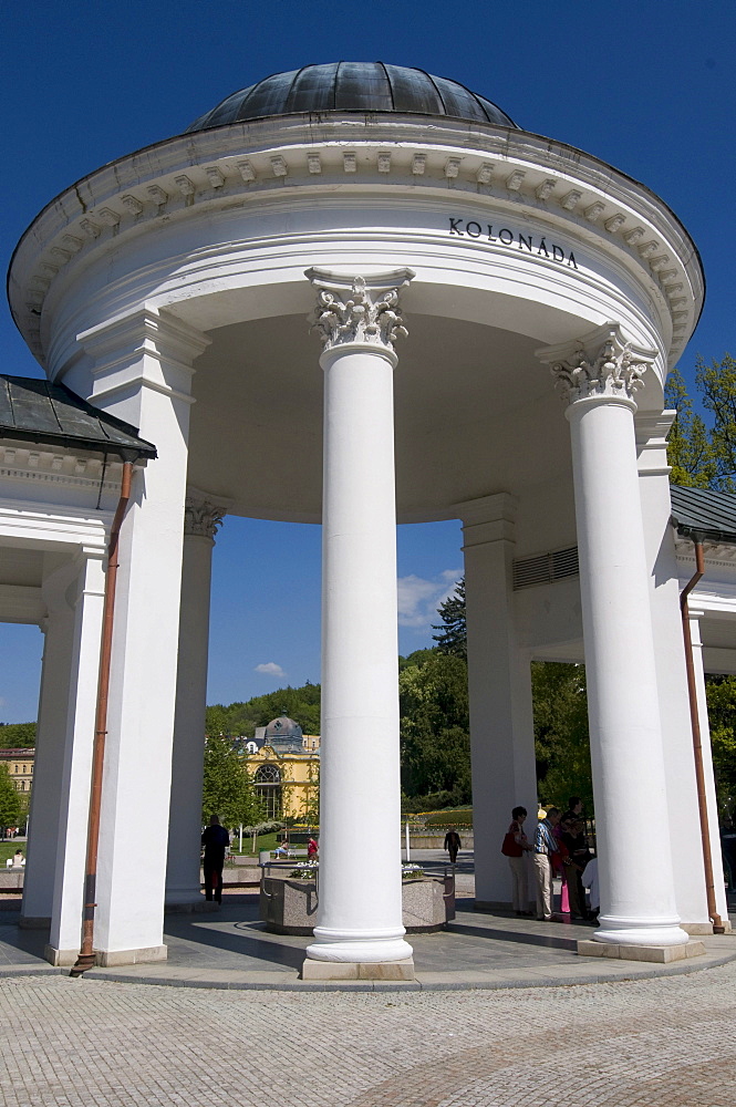 Walkway with columns and cupola, Marianske Lazn&, Marienbad, Czech Republic, Europe