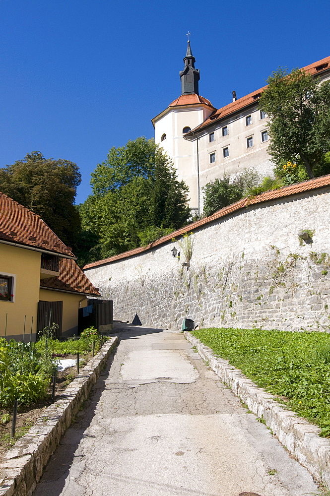 Path leading up to church, Sofia Loka, Slovenia, Europe