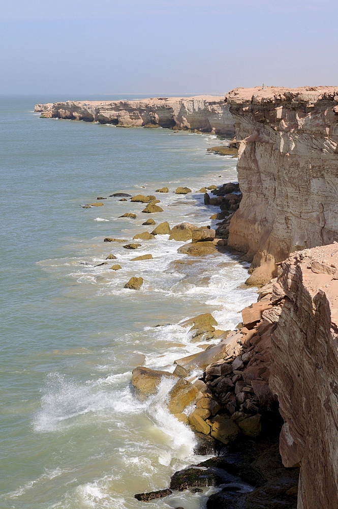 Sandstone cliffs of Cap Blanc, Nouadhibou, Mauretania, northwestern Africa