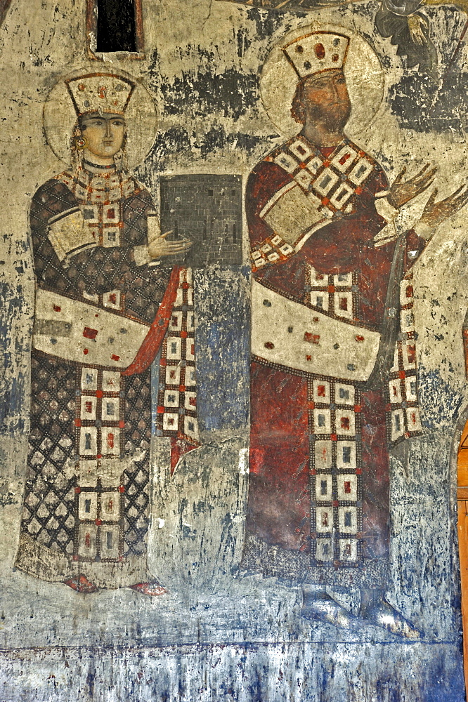 Fresco, Church of the Rock, Monastery of the Caves, Vanis Kvabebi, Mtkvari River Valley, Georgia, Western Asia