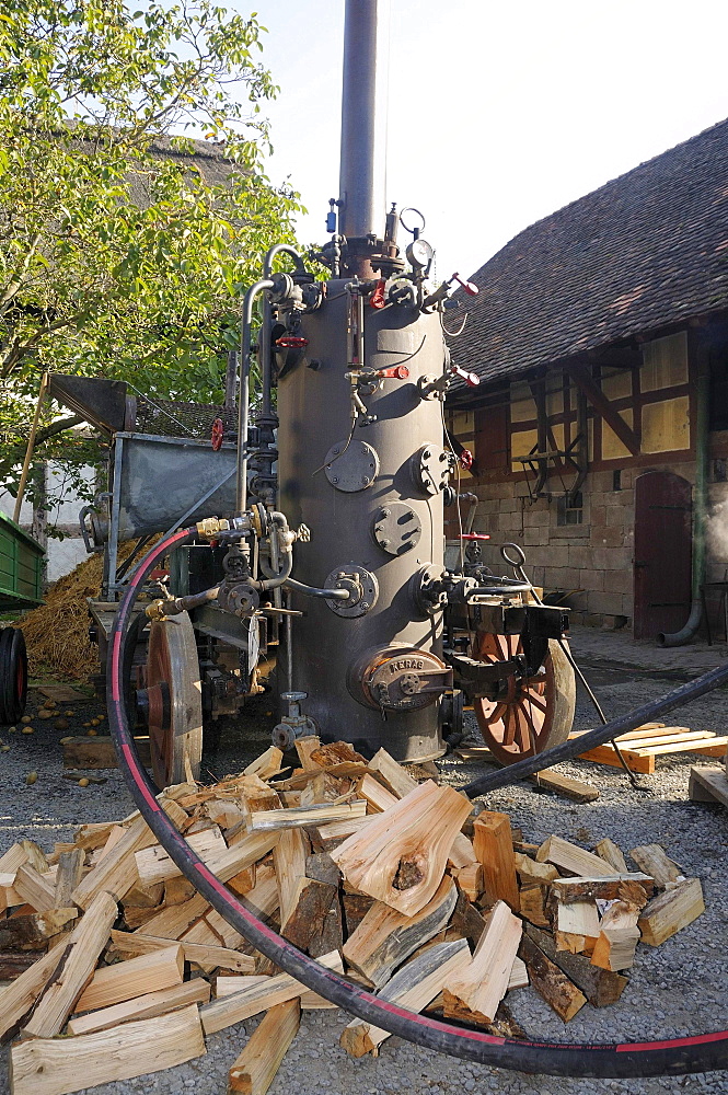 Steaming potatoes in a potato steamer, Europa Park near Neu-Anspach, Hochtaunuskreis district, Hesse, Germany, Europe