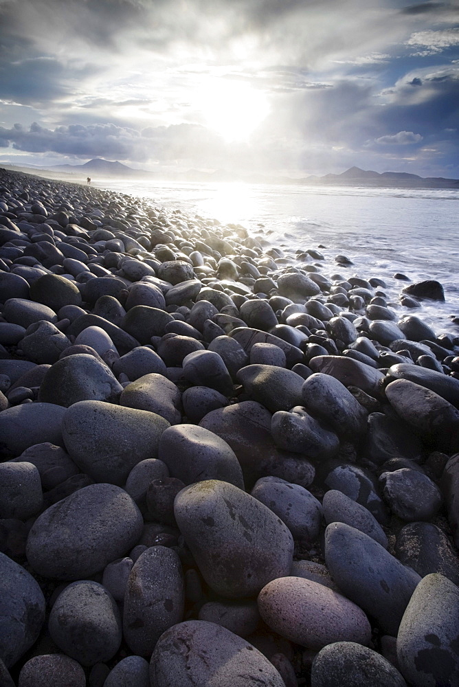 End of the day at Famara Beach, Lanzarote, Canary Islands, Spain, Europe