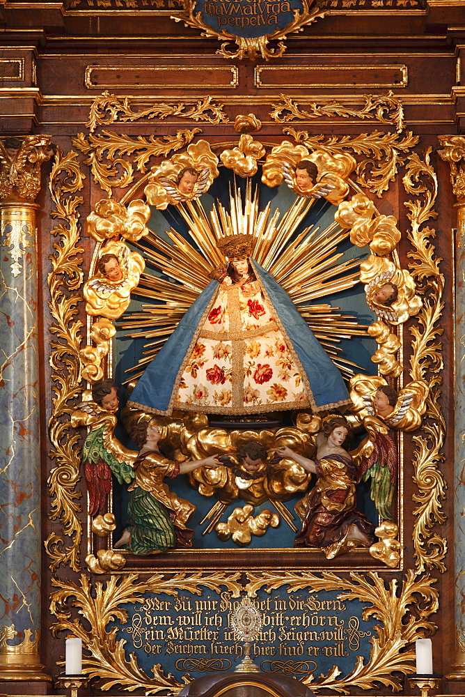 Altar in the Pilgrimage Church of Maria Gern in Berchtesgaden, Berchtesgadener Land, Upper Bavaria, Bavaria, Germany, Europe