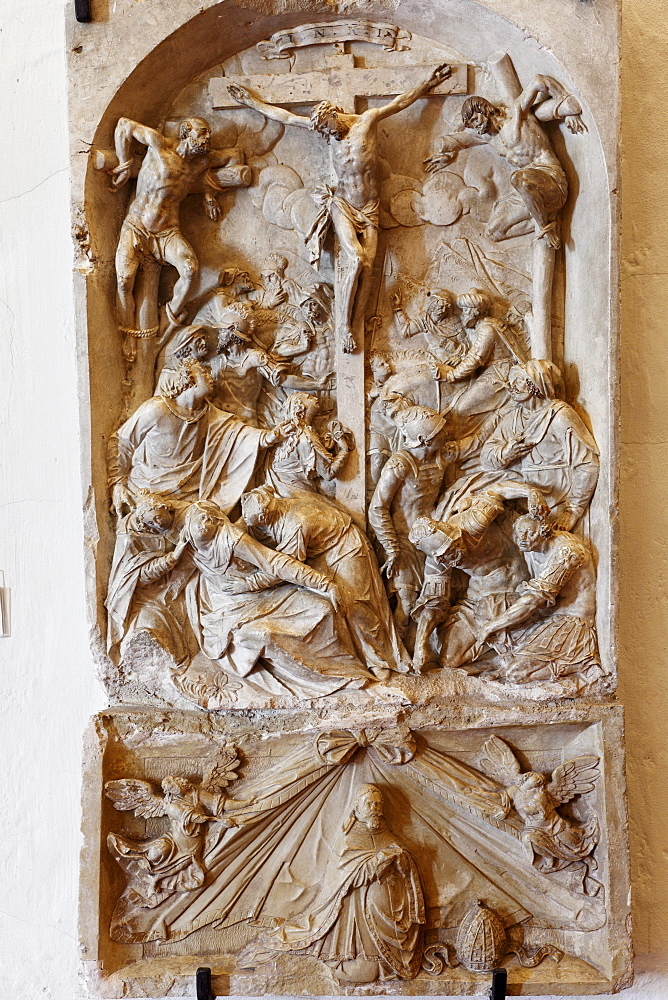 Relief, Crucifixion of Christ by Kilian Fuchs, 17th Century, Goettweig Abbey, Wachau, Mostviertel, Must Quarter, Lower Austria, Austria, Europe