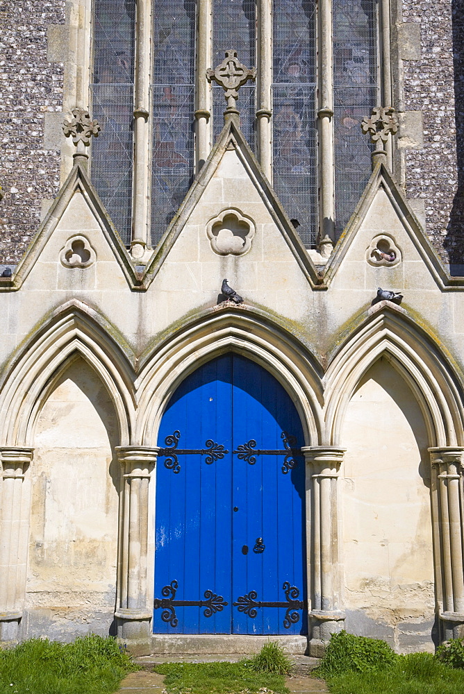 Door of St Mary Church, Andover, Hampshire, England, United Kingdom, Europe