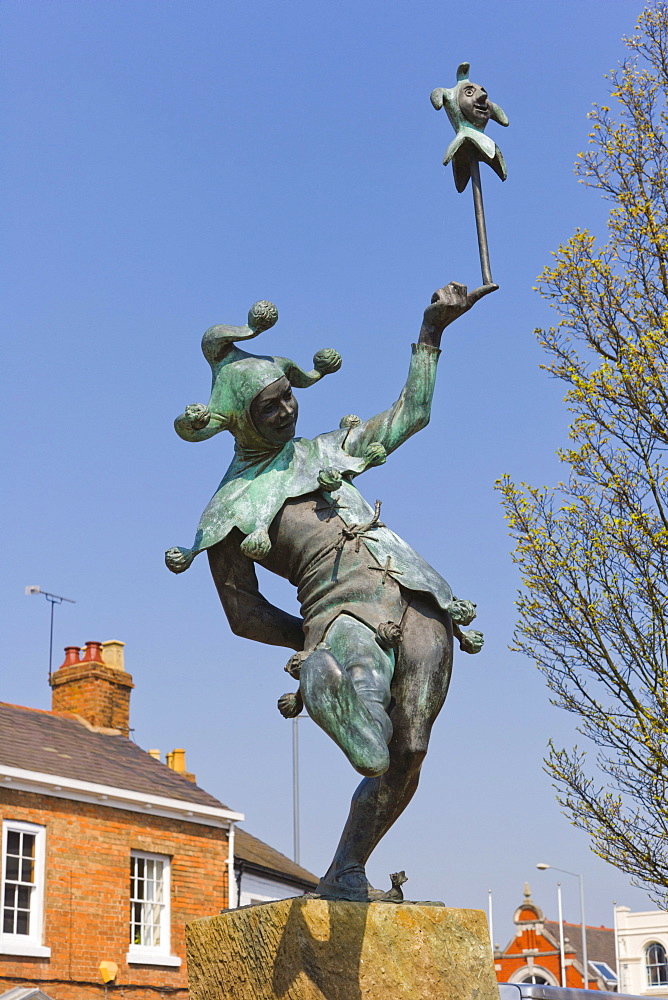 The Jester statue by James Butler, Henley Street, Stratford-upon-Avon, Warwickshire, England, United Kingdom, Europe