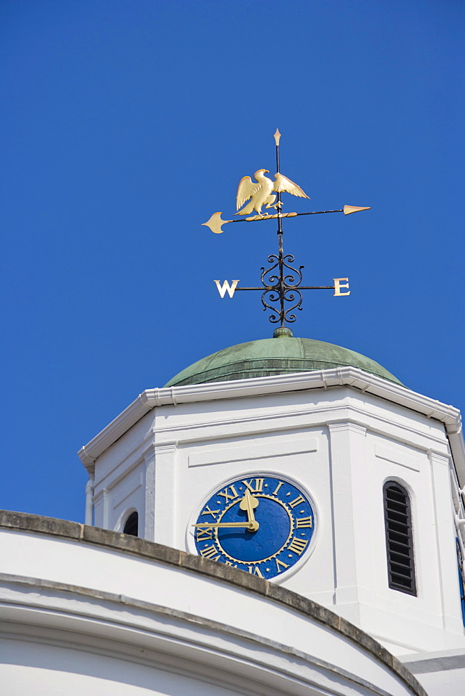 Clock on Barclays Bank building, Bridge Street, Stratford-upon-Avon, Warwickshire, England, United Kingdom, Europe