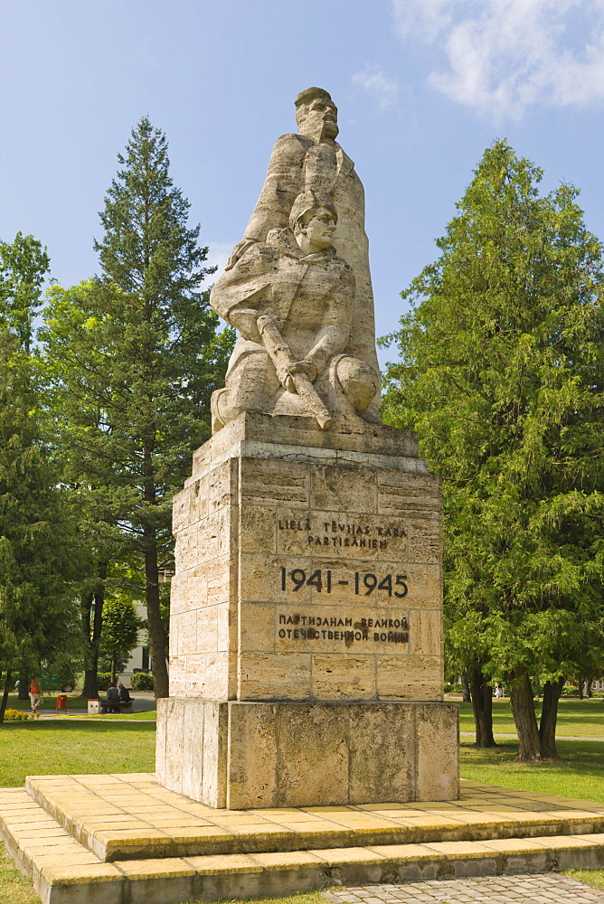 Monument commemorating WW2 partisans, Balvi, Latgale, Latvia, Northern Europe