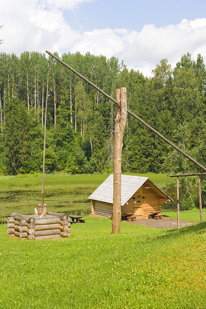 Well, Viktora Kirpa Ates museum, Ate, Annas Parish, Aluksne municipality, Latvia, Northern Europe