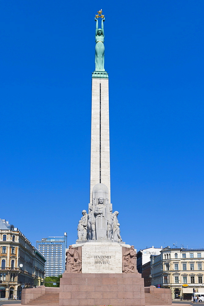 Brivibas Piemineklis, The Freedom Monument, by Karlis Zale, Brivibas Bulvaris, Brivibas Boulevard, Riga, Latvia, Northern Europe