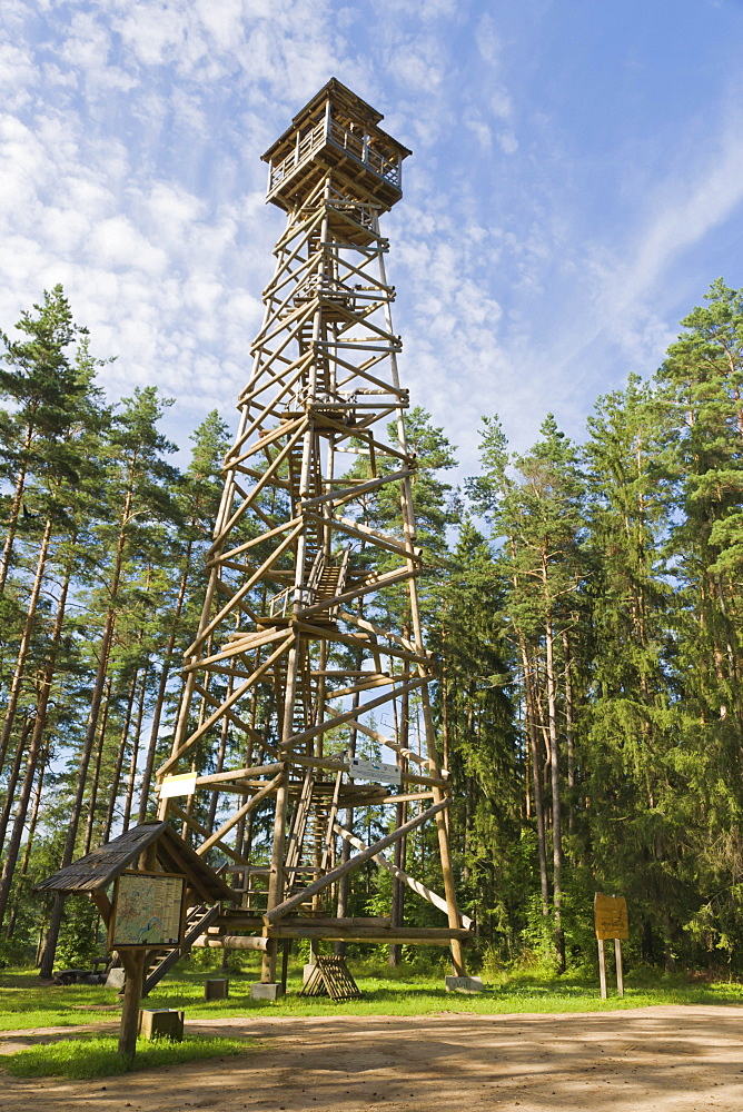 23 m Priedaines skatu tornis, Priedaine viewing tower, Nature Reserve Augsdaugava, Latvian State Forest, Kaplava parish, Kraslava district, Latgale, Latvia, Northern Europe