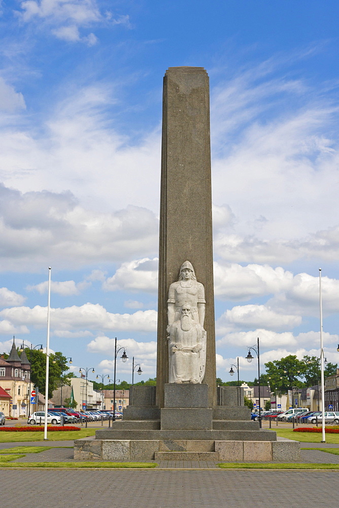 Nepriklausomybes paminklas, Independence Monument, Nepriklausomybes aiksteje, Independence Square, Rokiskis, Panevezys County, Lithuania, Northern Europe