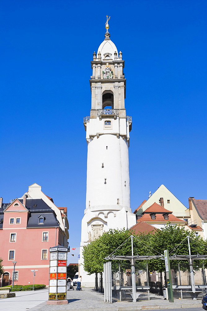 Reichenturm, Rich Tower, Bohata weza, Kornmarktplatz square, Bautzen, Budysin, Budysyn, Budziszyn, Dresden region, Eastern Saxony, Upper Lusatia, Germany, Europe