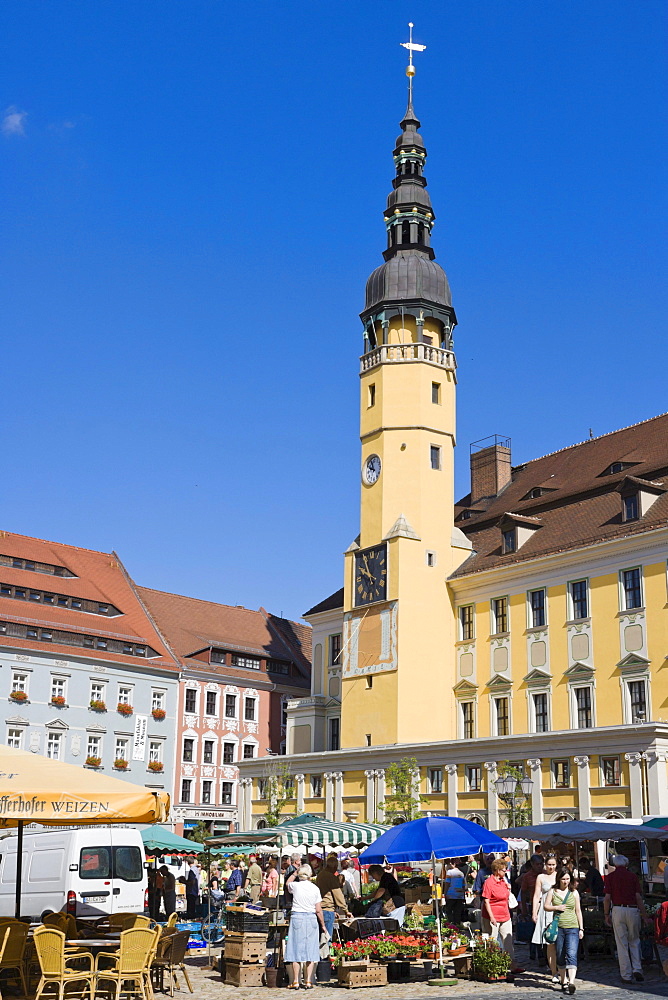 Town Hall, Rathaus, Radnica, Hauptmarkt, Main Market, Bautzen, Budysin, Budysyn, Budziszyn, Dresden region, Eastern Saxony, Upper Lusatia, Germany, Europe