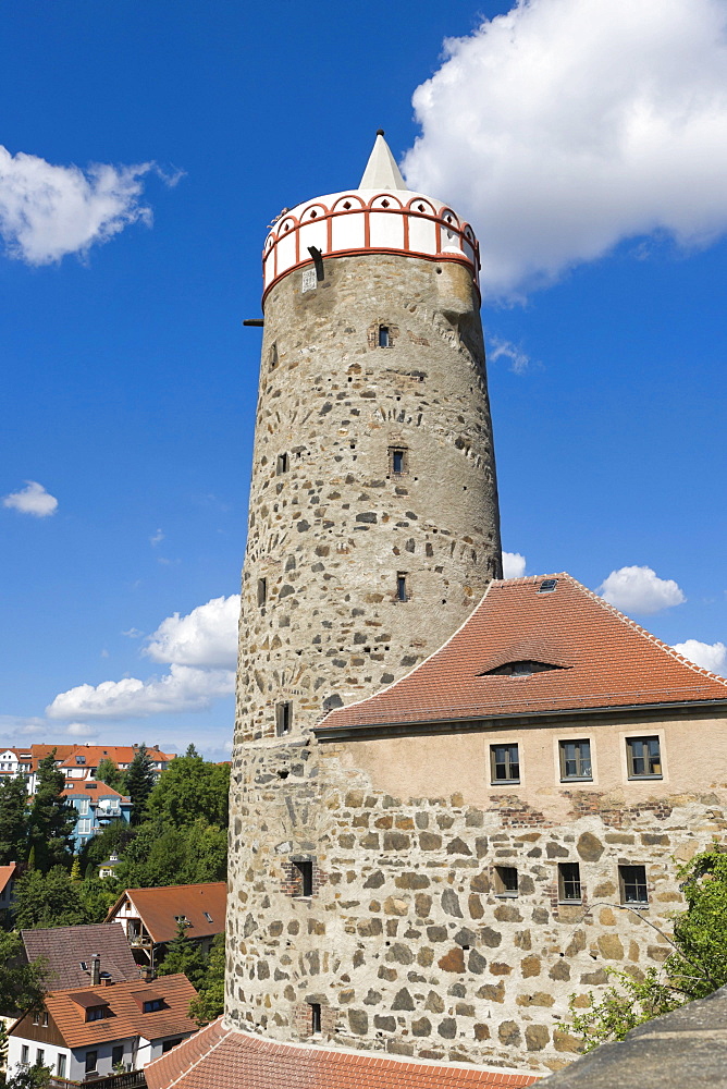 Old Waterworks, Alte Wasserkunst, Stara wodarnja, from Wendischer Kirchhof, Bautzen, Budysin, Budysyn, Budziszyn, Dresden region, Eastern Saxony, Upper Lusatia, Germany, Europe