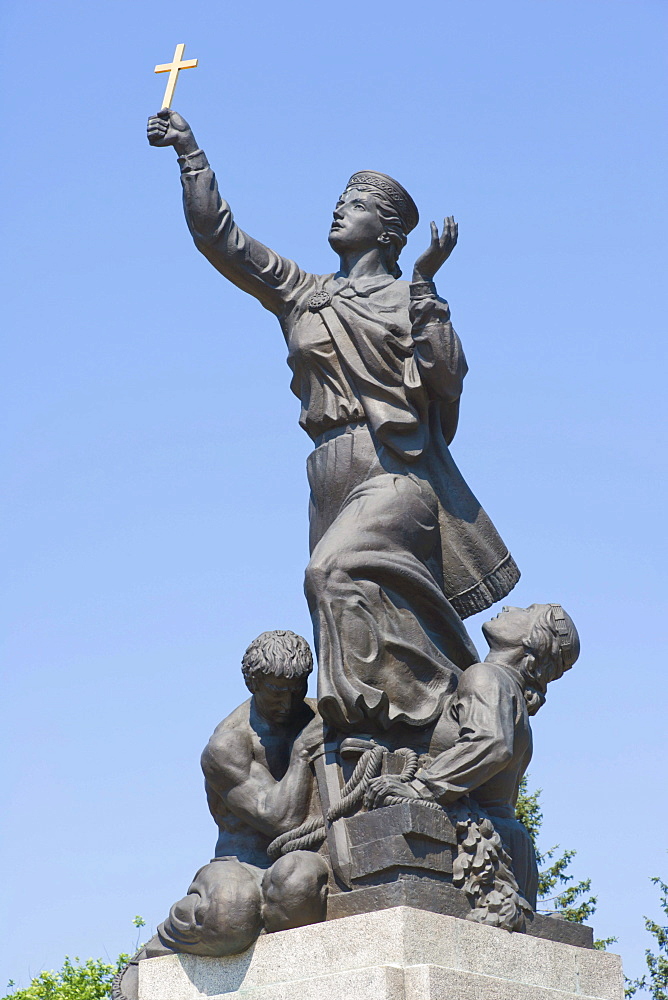 Latgale liberation monument United for Latvia, also known as Latgales Mara, Atbrivosanas Aleja Avenue, Rezekne, Latgale, Latvia, Northern Europe