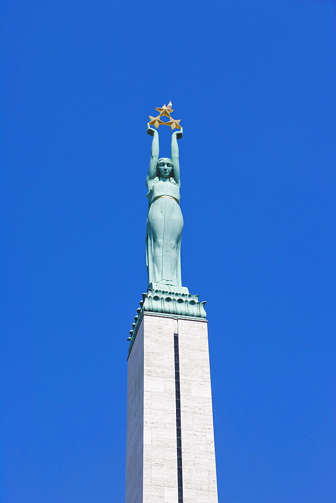 Brivibas Piemineklis, The Freedom Monument, by Karlis Zale, Brivibas Bulvaris Boulevard, Riga, Latvia, Northern Europe