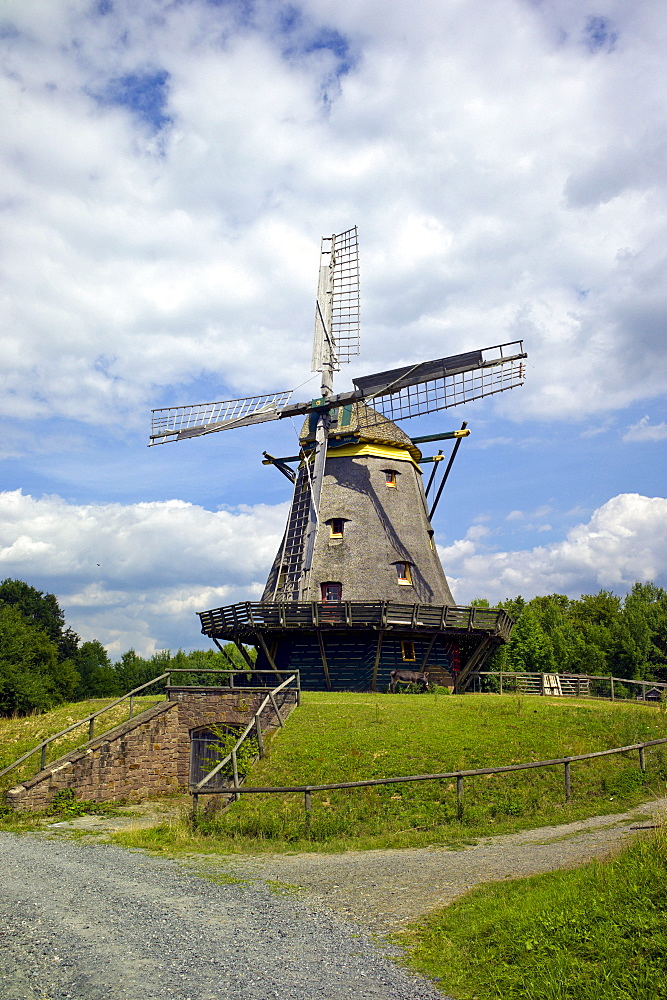 Reconstructed windmill in the Hessenpark open air museum, Hesse, Germany, Europe