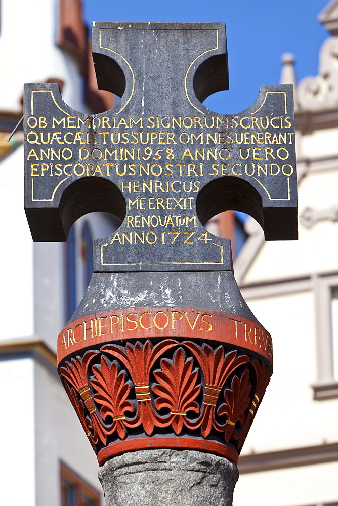 Marktkreus, Market Cross, Hauptmarkt square, Trier, Rhineland-Palatinate, Germany, Europe