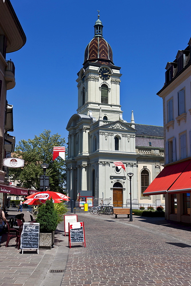 Historic town centre of Morges, Lake Geneva, Canton of Vaud, Switzerland, Europe