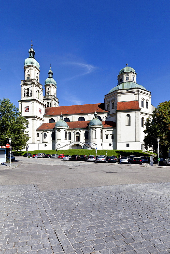 Basilica of St. Lorenz, a former Benedictine abbey church of the Prince Abbot of Kempten, today the Parish Church of St. Lorenz, Diocese of Augsburg, Kempten, Lower Allgaeu, Allgaeu, Swabia, Bavaria, Germany, Europe