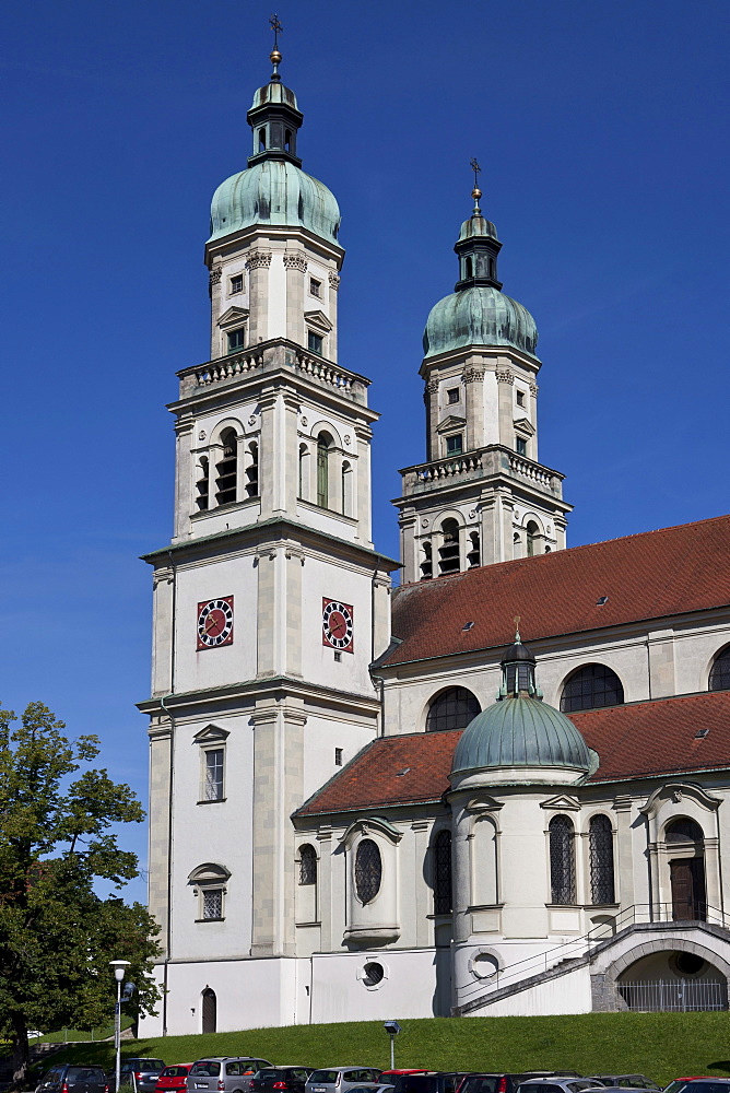 Basilica of St. Lorenz, a former Benedictine abbey church of the Prince Abbot of Kempten, today the Parish Church of St. Lorenz, Diocese of Augsburg, Kempten, Lower Allgaeu, Allgaeu, Swabia, Bavaria, Germany, Europe