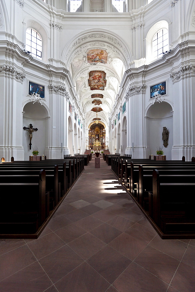 The Kollegiatstift Neumuenster collegiate church, Wuerzburg diocese, Kardinal-Doepfner-Platz square, Wuerzburg, Bavaria, Germany, Europe