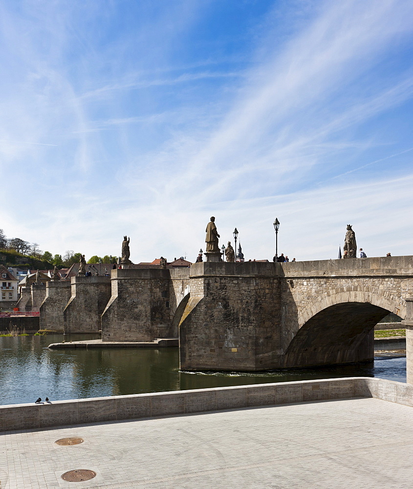 Alte Mainbruecke Main river bridge, Wuerzburg, Bavaria, Germany, Europe