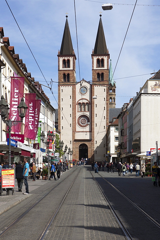 Cathedral of St. Kilian, Wuerzburg Cathedral, Cardinal Doepfner Square, Diocese of Wuerzburg, Wuerzburg, Bavaria, Germany, Europe