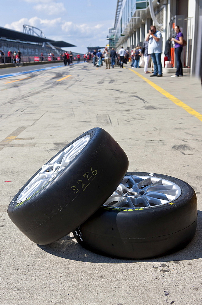 Tyres, Oldtimer Grand Prix 2010 at the Nuerburgring race track, a classic car race, Rhineland-Palatinate, Germany, Europe