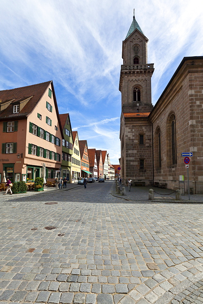 Historic district of Dinkelsbuehl, administrative district of Ansbach, Middle Franconia, Bavaria, Germany, Europe