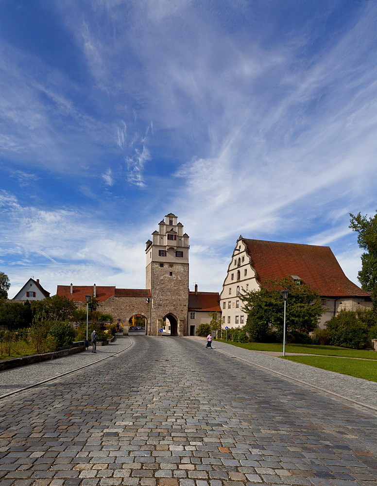 Noerdlinger Tor gate tower, old town, Dinkelsbuehl, Ansbach, Middle Franconia, Bavaria, Germany, Europe