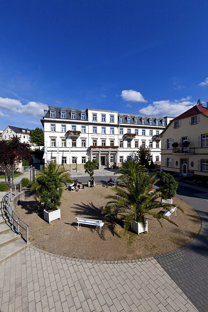 Rehabilitation Clinic on the Kurpark, Kurgarten, spa garden, Bad Kissingen, Lower Franconia, Bavaria, Germany, Europe
