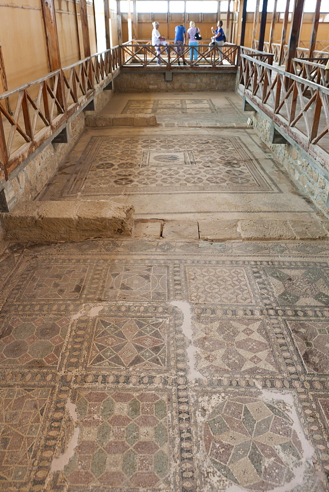 Mosaic floor, excavation site, Kato Paphos resort, Houses of Dionysos, UNESCO World Heritage site, Paphos, Cyprus