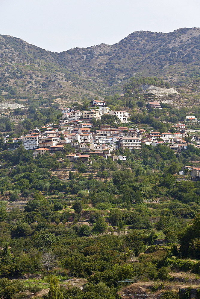 View of Agios Theodoros, a traditional Cypriot mountain village, Troodos Mountains, Central Cyprus