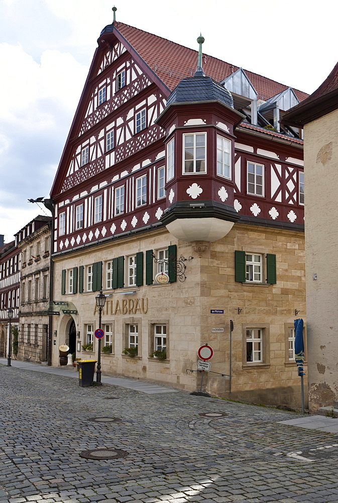 Amtsgerichtsstrase, old town, Kronach, Upper Franconia, Bavaria, Germany, Europe