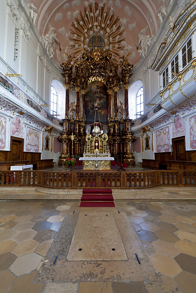 Schutzengelkirche, Guardian Angel Church, Residenzplatz square, Eichstaett, Altmuehltal valley, Upper Bavaria, Bavaria, Germany, Europe