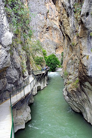 Saklikent Canyon nature park, Esen Cay River gorge, rock canyon in the Ak daglar, Akdagi Mountains, Fethiye in the district of Mugla, Turkey, Eurasia