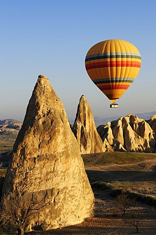 Hot air balloon flight over the Goreme valley, Cappadocia, Turkey