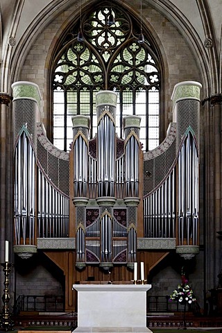 The organ at the Cathedral in Muenster, North Rhine-Westphalia, Germany, Europa