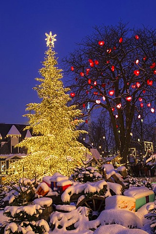 The Christmas tree in Tivoli, Copenhagen, Denmark, Europe