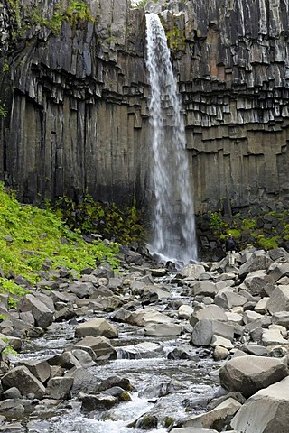 Svartifoss Waterfall, Skaftafell National Park, Iceland, Europe