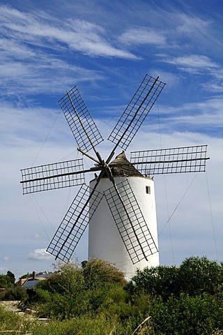 Windmill, Sa Punta des Moli, Sant Antoni de Portmany, Ibiza, Pityuses, Balearic Islands, Spain, Europe