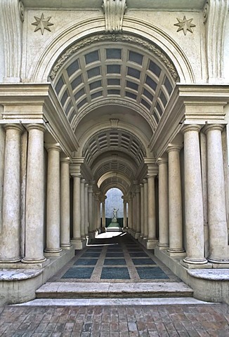 Palazzo Spada, room perspective built by Borromini, Rome, Lazio, Italy, Europe