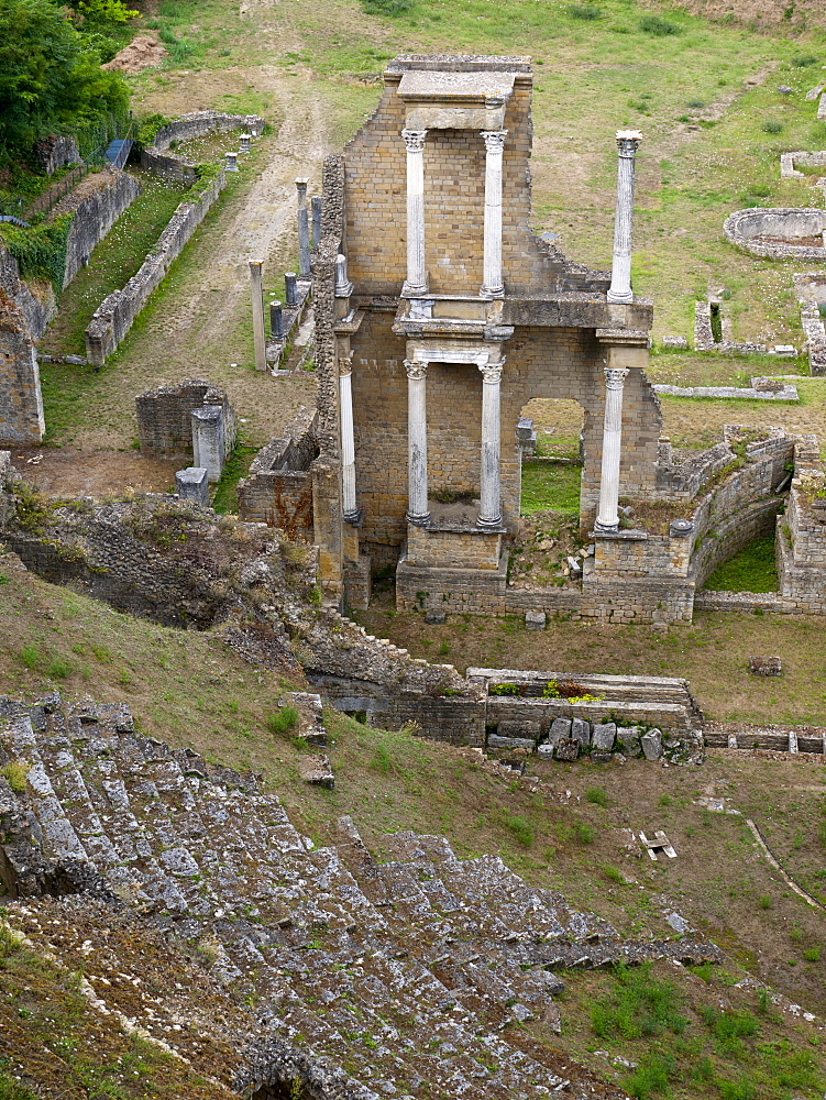 Teatro Romano, an ancient Roman theater, built in the reign of Emperor Augustus in Volterra, Tuscany, Italy, Europe