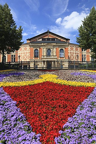 Bayreuth Festspielhaus or Bayreuth Festival Theatre, Richard Wagner Festival Hall, facade, 2010, on Green Hill, Bayreuth, Upper Franconia, Bavaria, Germany, Europe